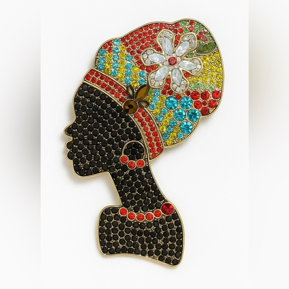 Anthropologie Jewelry - ⚜️ Colorful Crystal African Chic Brooch